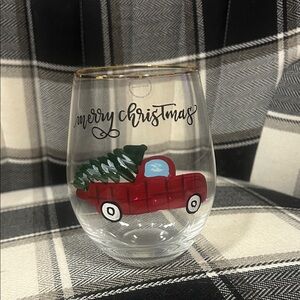 Holiday Glass with Red Truck Design- price includes all 3